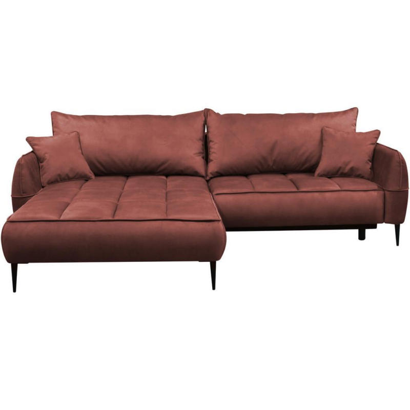 Ecksofa Mit Bettkasten Letto 189x260 Cm Velours Koralle