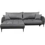 Möbelix Ecksofa mit Bettkasten Letto 189x260 cm Velours Grau