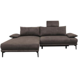 Ecksofa mit Bettkasten Lagacy 192x260 cm Webstoff Graubraun