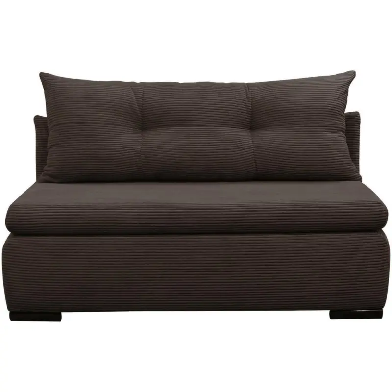 Schlafsofa mit Bettkasten Yellow B: 154 cm Cord Braun