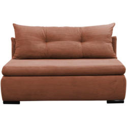 Schlafsofa mit Bettkasten Yellow B: 154 cm Cord Koralle