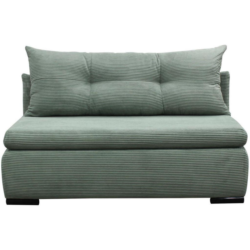 Schlafsofa mit Bettkasten Yellow B: 154cm Cord Grün