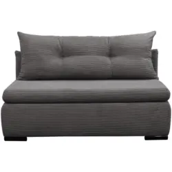 Schlafsofa mit Bettkasten Yellow B: 154 cm Cord Grau