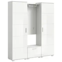 Garderobe 4- Teilig Prego Wei&szlig; Inkl. Zubeh&ouml;r, B: 165 Cm