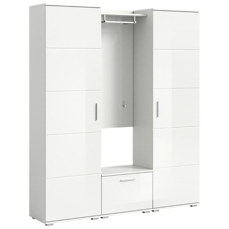 Garderobe 4- Teilig Prego Weiß Inkl. Zubehör, B: 165 Cm