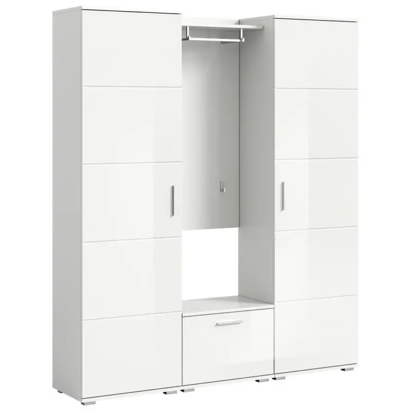 Garderobe 4- Teilig Prego Wei&szlig; Inkl. Zubeh&ouml;r, B: 165 Cm