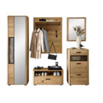 Möbelix Garderobe Montana Schwarz/Wildeiche, B: 240 cm