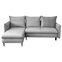 Ecksofa mit Bettkasten Melody Grau S: 170x235 cm
