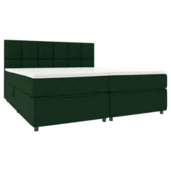 Boxspringbett Mit Topper Garda 140x200 Cm Dunkelgrün