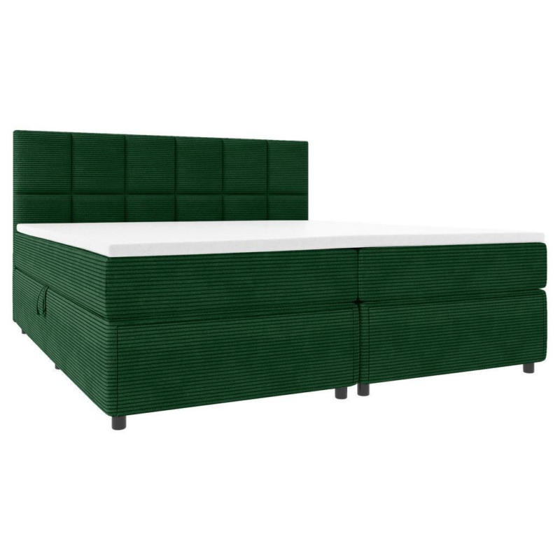 Boxspringbett mit Topper Garda 100x200 cm Dunkelgrün