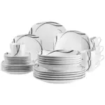 Möbelix Kombiservice Decora Schwarz/weiß, 30-Teilig