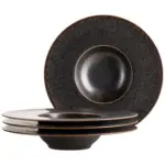 Möbelix Tellerset Powerful Braun/schwarz, 4-Teilig