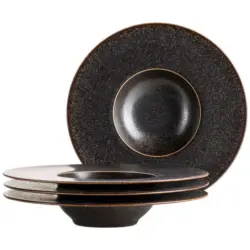Tellerset Powerful Braun/schwarz, 4-Teilig