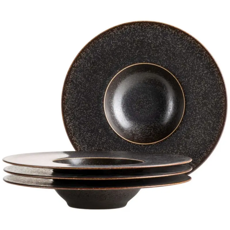 Tellerset Powerful Braun/schwarz, 4-Teilig