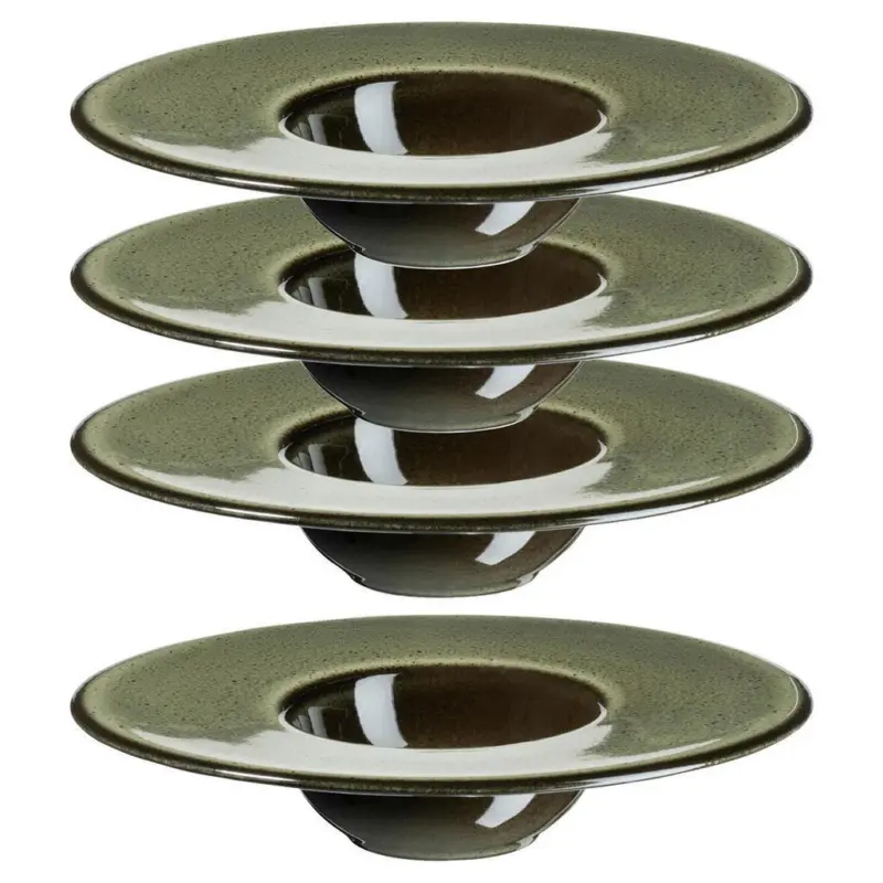 Tellerset Ambitious Grün/schwarz, 4-Teilig