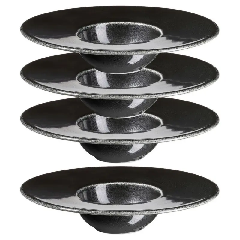 Tellerset Angry Schwarz, 4-Teilig