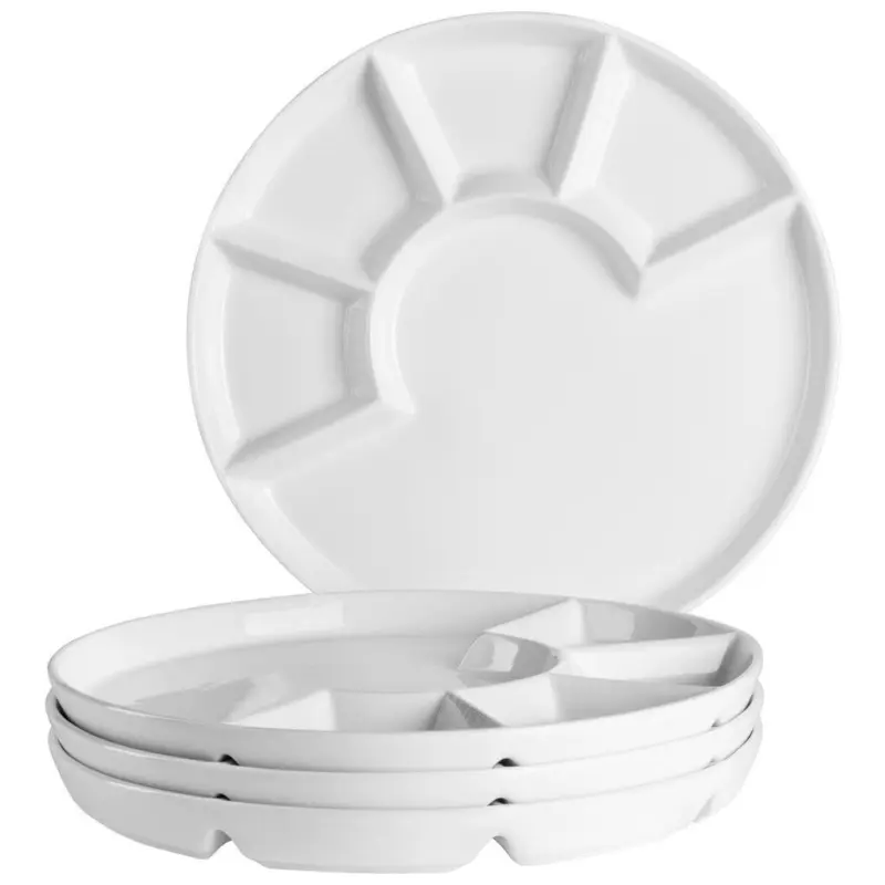 Tellerset Weiß 4--Teilig. Ca. 24 Cm