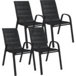 Möbelix Gartensessel Paula 4er Set Metall/Textil