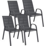 Möbelix Gartensessel Paula 4er Set Metall/textil