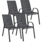 M&ouml;belix Gartensessel Paula 4er Set Metall/textil
