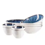 Möbelix Schüsselset Frozen Keramik 9--Teilig. Blau