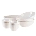 Möbelix Schüsselset Frozen Keramik 9--Teilig. Weiß