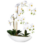 Möbelix Kunstpflanze Orchideen Grün/Weiß, 60 cm