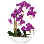 Möbelix Kunstpflanze Orchideen Grün/Lila/Weiß, 60 cm