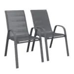 M&ouml;belix Gartensessel Paula 2er Set Metall/Textil