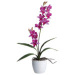 Möbelix Kunstpflanze Orchideen Lila, Topf: Weiß, H: 60 cm