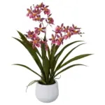 Möbelix Kunstpflanze Orchideen Dunkelrosa, Topf: Weiß,h:50 cm