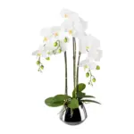 Möbelix Kunstpflanze Orchideen, Weiß Topf: Silberfarben, H: 55 cm