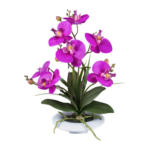 Möbelix Kunstpflanze Orchideen Lila, Topf: Weiß, H: 41 cm