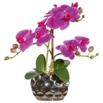 Möbelix Kunstpflanze Orchideen, Pink Topf: Silberfarben, H: 30 cm