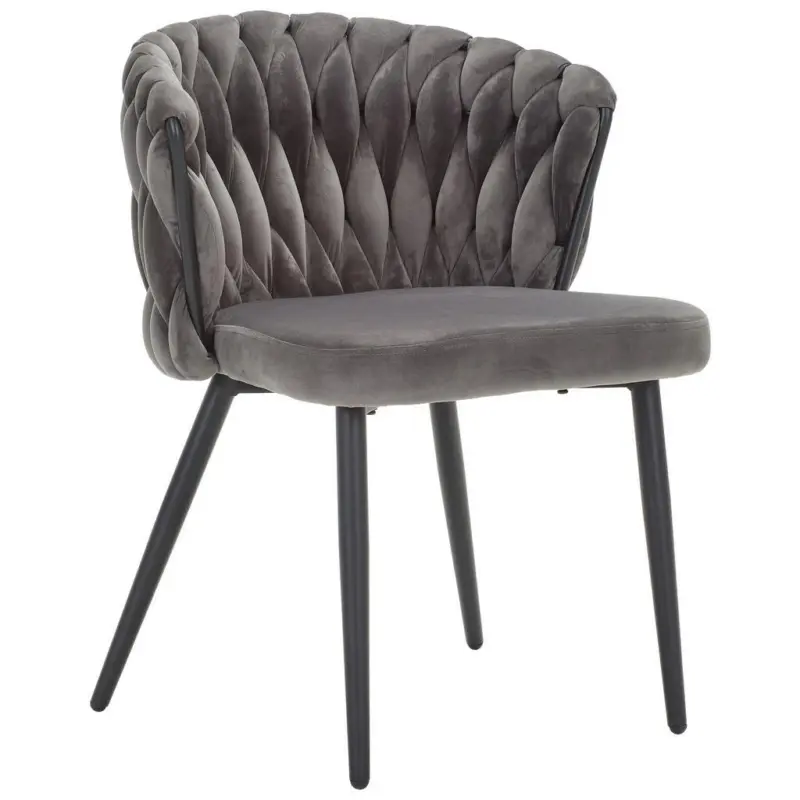 Stuhl Hardy Samt Grau B: 63 cm