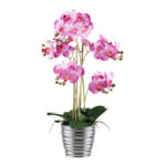 Möbelix Kunstpflanze Orchideen 62 cm Grün/Silberfarben/Weiß/Pink