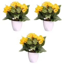 Kunstpflanze Bl&uuml;hpflanzen Gelb/Gr&uuml;n/Wei&szlig;, 24 cm