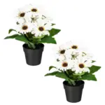 M&ouml;belix Kunstpflanze Bl&uuml;hpflanzen Creme/Gr&uuml;n/Schwarz, 27 cm