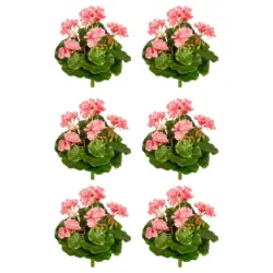 Kunstpflanze Blühpflanzen Rosa/Grün, 24 cm