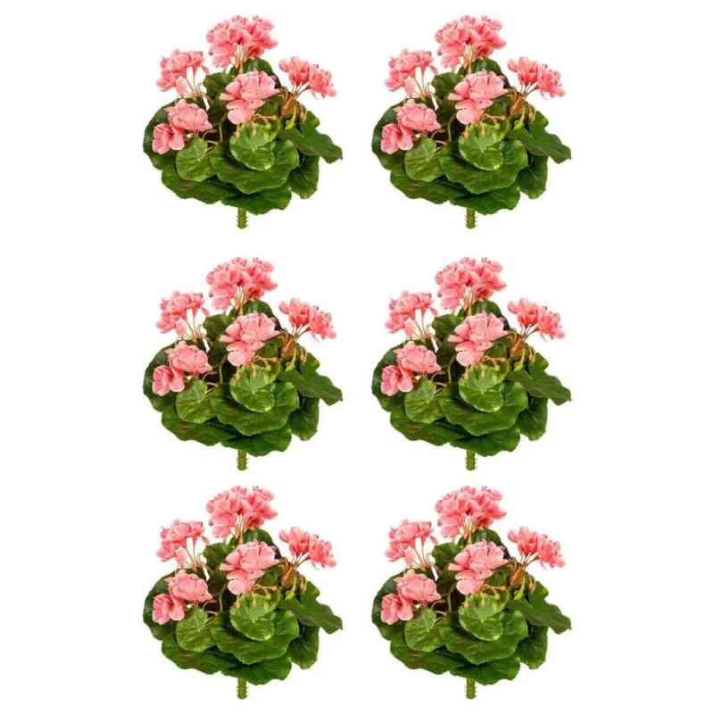Kunstpflanze Blühpflanzen Rosa/Grün, 24 cm
