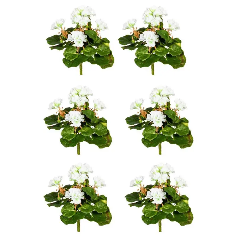 Kunstpflanze Blühpflanzen Weiß/Grün, 24 cm