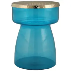 Beistelltisch Roman 125 Blau/Goldfarben D: 36 cm