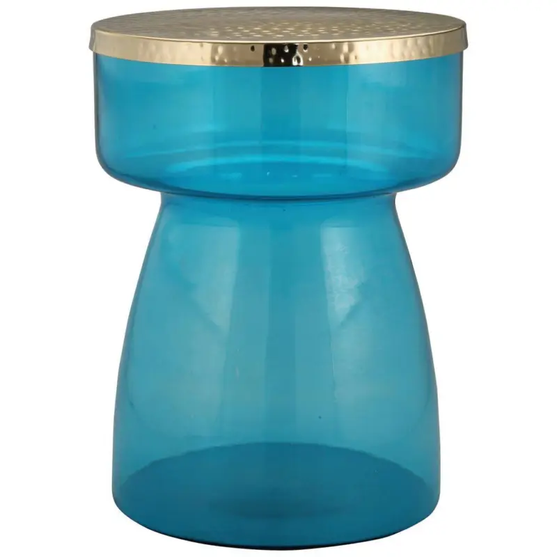 Beistelltisch Roman 125 Blau/Goldfarben D: 36 cm
