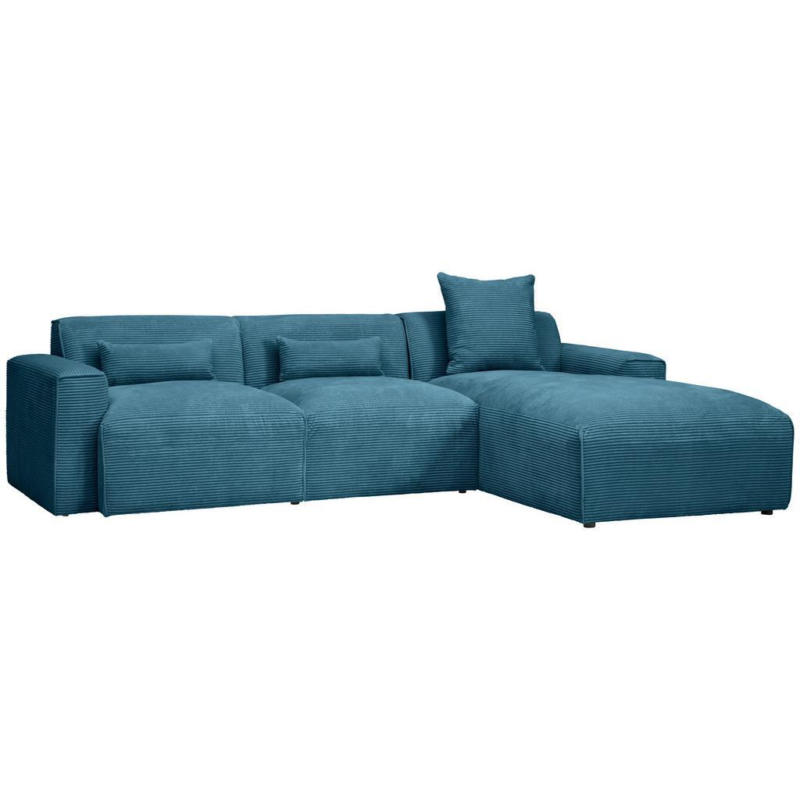 Ecksofa mit Zierkissen Pearl Hellblau 303x196 cm