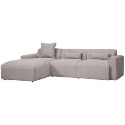 Ecksofa mit Zierkissen Pearl Taupe 196x303 cm