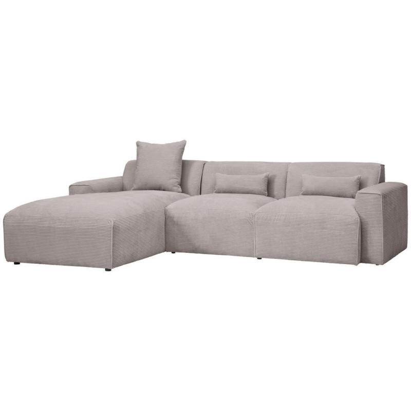 Ecksofa mit Zierkissen Pearl Taupe 196x303 cm