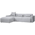 Möbelix Ecksofa mit Zierkissen Pearl Grau 196x303 cm