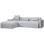 Möbelix Ecksofa mit Zierkissen Pearl Grau 196x303 cm
