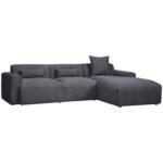 Möbelix Ecksofa mit Zierkissen Pearl Graphitfarben 303x193 cm