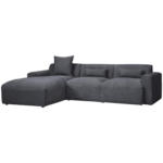 Möbelix Ecksofa mit Zierkissen Pearl Graphitfarben 196x303 cm